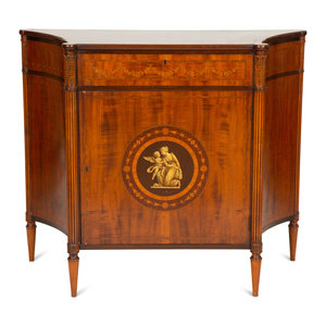 A Joseph Gerte Mahogany and Marquetry