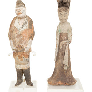 Two Chinese Painted Pottery Figures
Tang