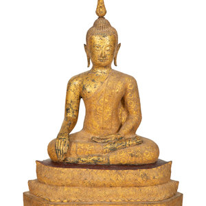 A Thai Gilt Bronze Seated Bodhisattva 19th 30b024