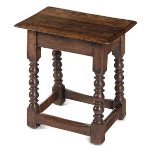 A William and Mary Oak Joint Stool Early 30b041