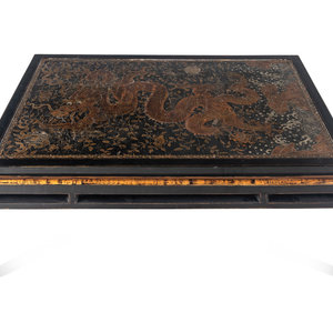 A Chinese Lacquer Inset Low Table 19th 30b075