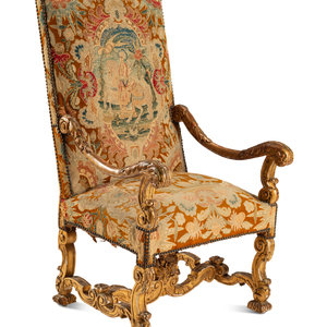 A Louis XIV Style Giltwood Armchair 18th 19th 30b07e