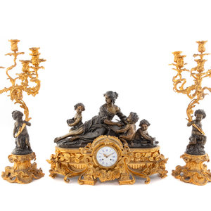 A French Gilt and Patinated Bronze