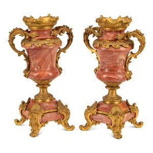 A Pair of French Gilt Bronze Mounted