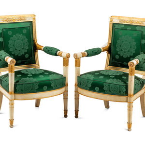 A Pair of Directoire White-Painted