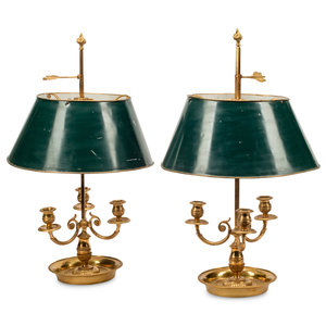 A Pair of Brass Bouillotte Lamps 30b0bd