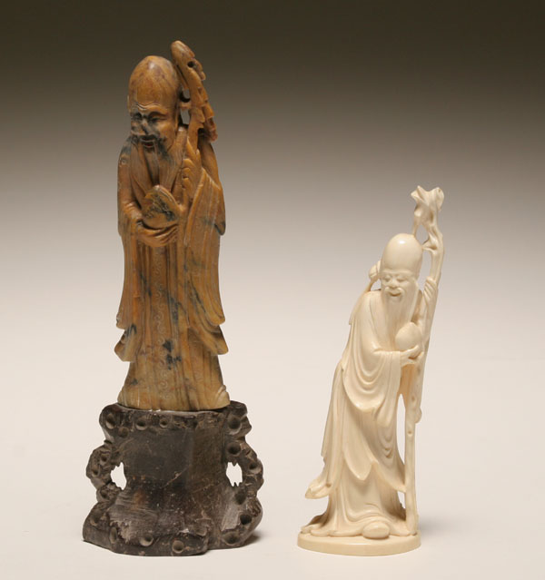 Asian carved soapstone and ivory 4de7b