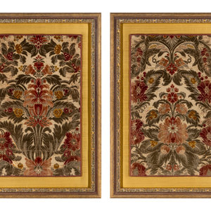 A Pair of Italian Silk Velvet Panels Genoa  30b0da