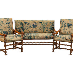 A Continental Baroque Walnut Three Piece 30b0f2