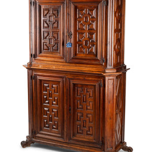 A Continental Walnut Two Part Cabinet 19th 30b0fb