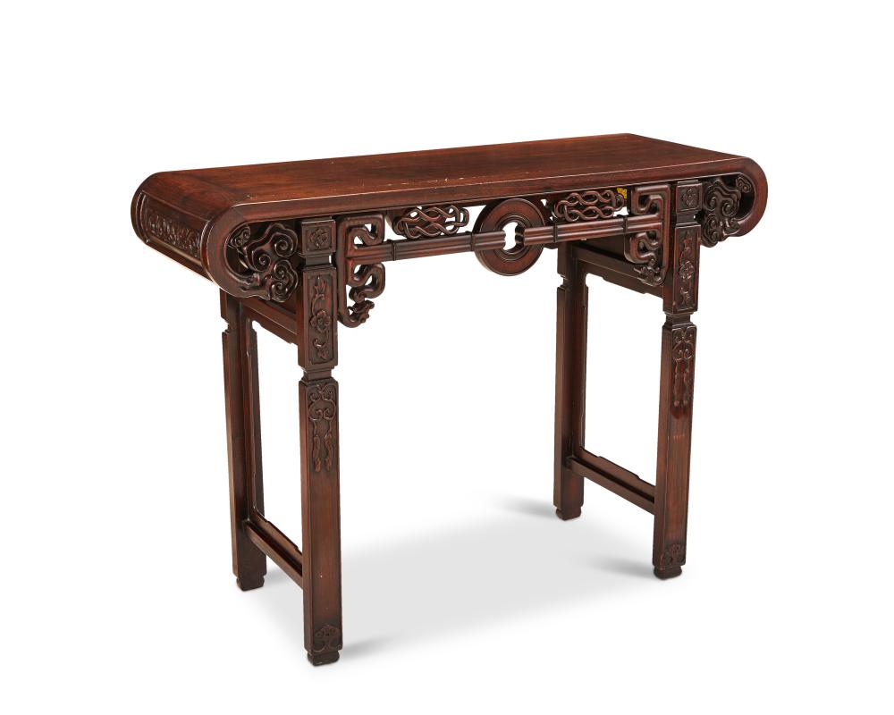 A CHINESE CARVED WOOD ALTAR TABLEA