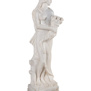 A Pair of Carved Marble Four Seasons  30b12c