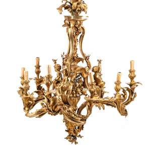 A Continental Gilt Bronze Nine Light 30b134