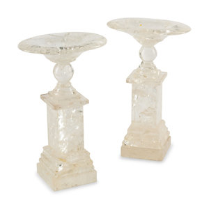 A Pair of Rock Crystal Table Ornaments 20th 30b164