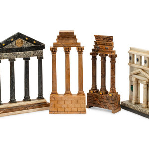 Four Grand Tour Style Marble Models 30b166