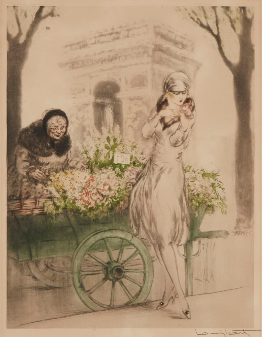 LOUIS ICART 1888 1950 FLOWER 30b1ce