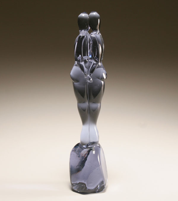 "Lovers" blue art glass sculpture