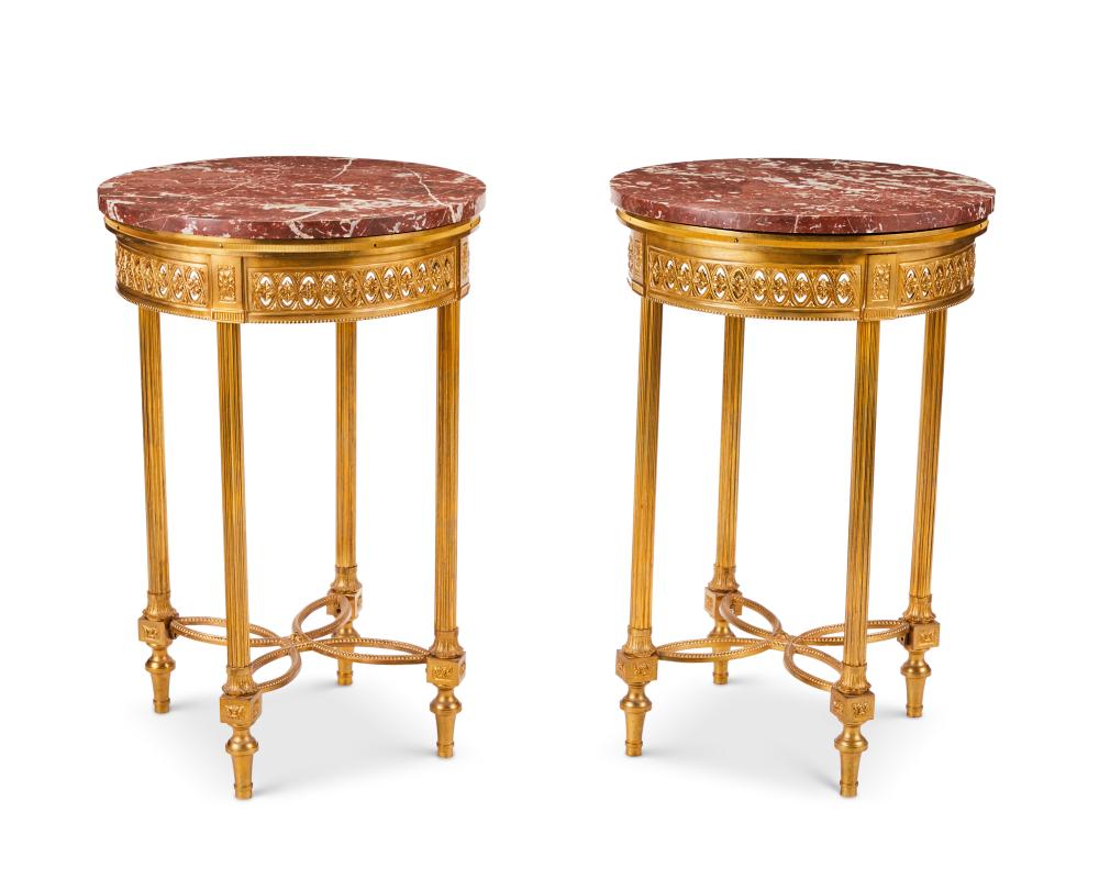 A PAIR OF NEOCLASSICAL SIDE TABLESA