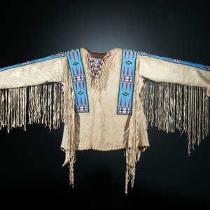 Assiniboine Beaded Hide Shirt late 30b211