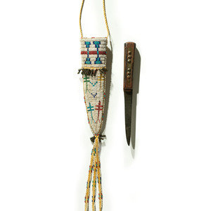 Cheyenne Beaded Hide Knife Sheath  30b24d