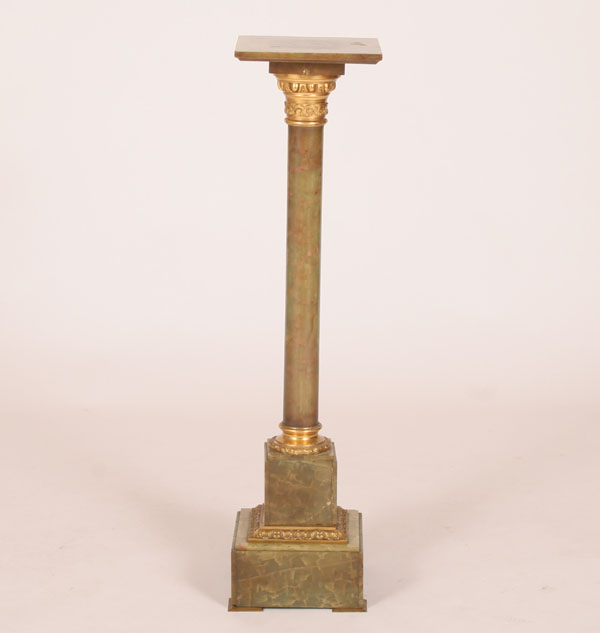 French marble pedestal with gilt bronze