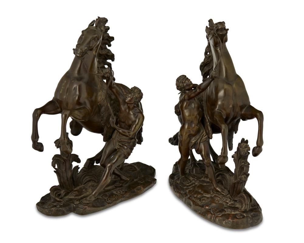 A PAIR OF EQUINE BRONZES AFTER 30b2af