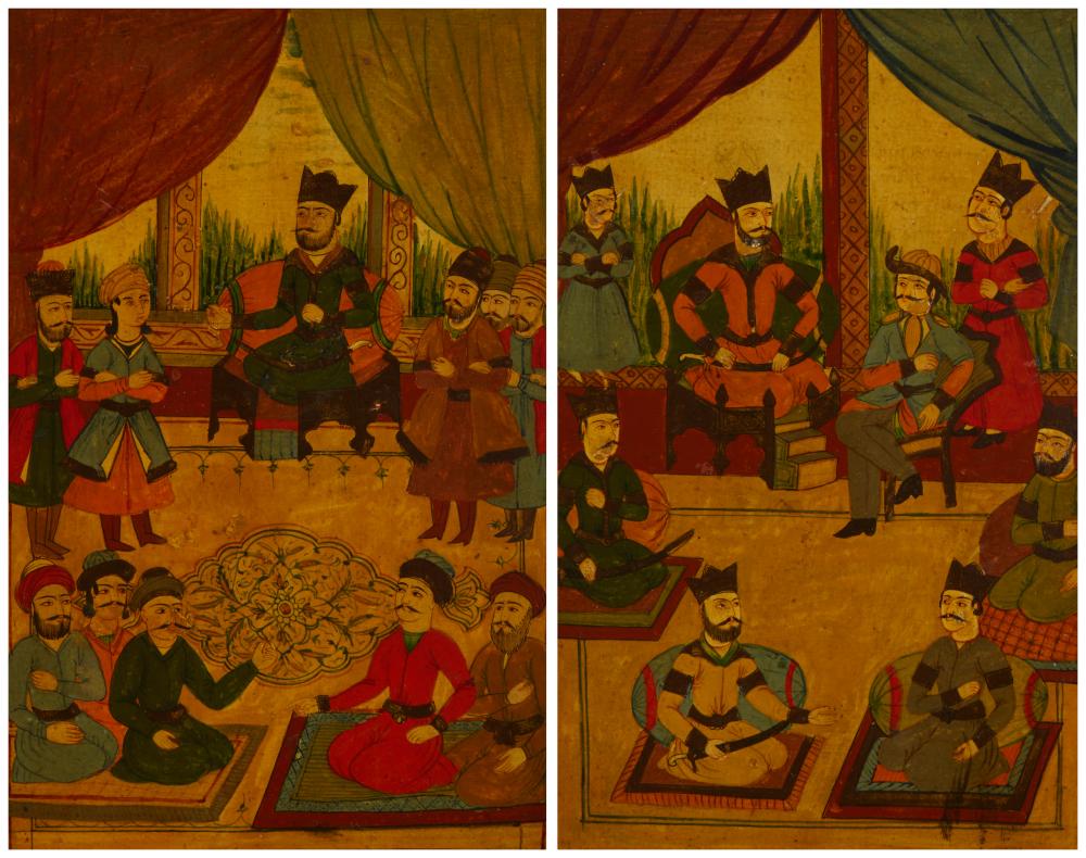 A PAIR OF QAJAR DYNASTY PAINTINGS 30b2d2