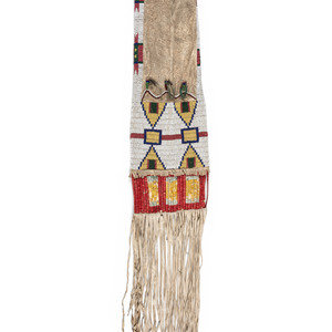 Northern Plains Beaded Hide Tobacco