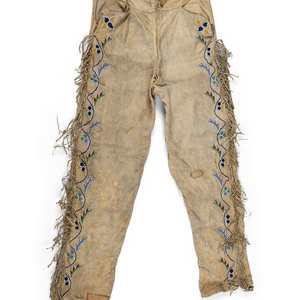 Crow Beaded Hide Pants early 20th 30b36c