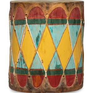 Pueblo Painted Drum
mid-20th century

large