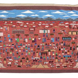 Navajo Pictorial Weaving Rug 21st 30b3cd