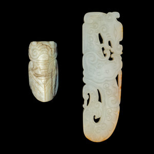 Two Chinese Carved Jade Animal