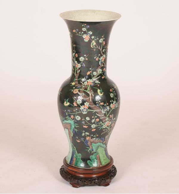 Asian baluster form ceramic vase;