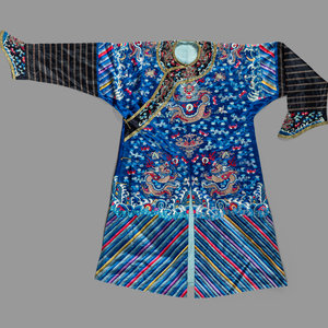 A Chinese Blue Ground Silk Embroidered 30b4a9