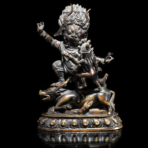 A Tibetan Bronze Figure of Yama