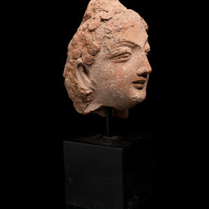 A Gandharan Sandstone Head of Buddha