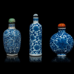 Three Chinese Blue and White Porcelain