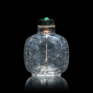 A Chinese Hair-Crystal Snuff Bottle