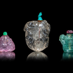 Three Chinese Precious Stone Snuff