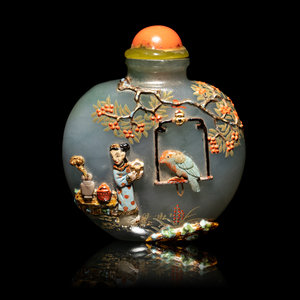 An Embellished Jadeite Snuff Bottle Bottle  30b4f7