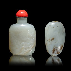 Two Chinese Jade Snuff Bottles 19th 30b4fd