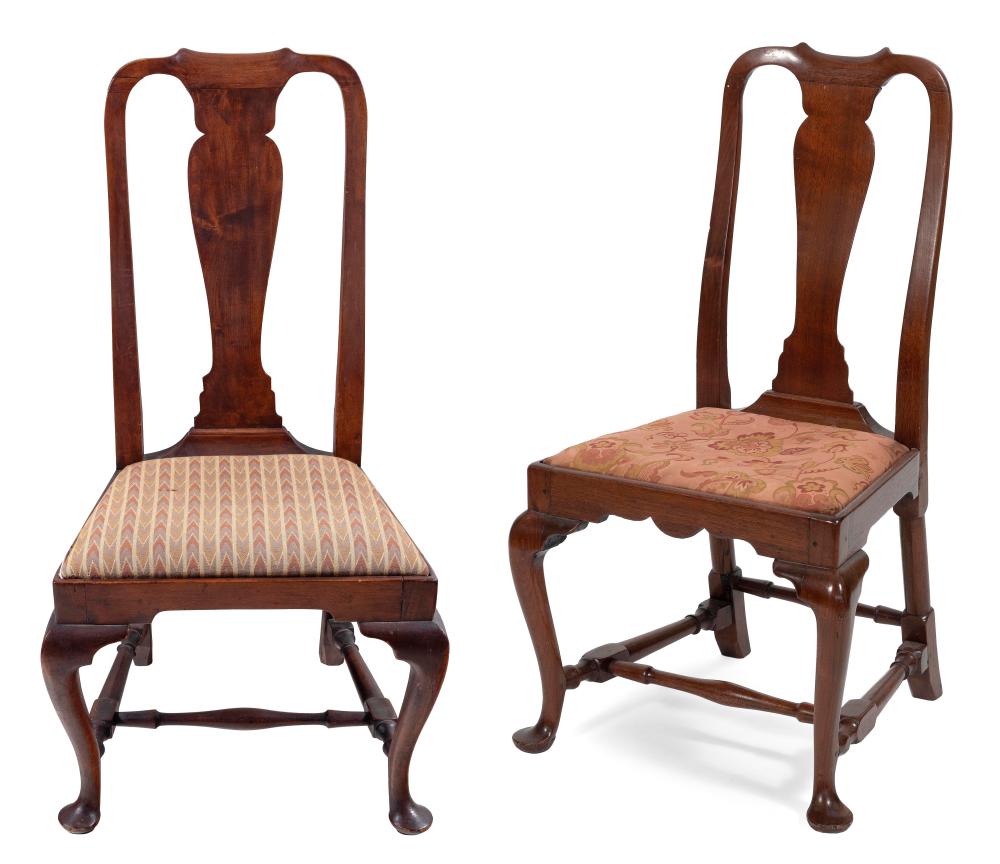 TWO QUEEN ANNE SIDE CHAIRS BOSTON  30b537