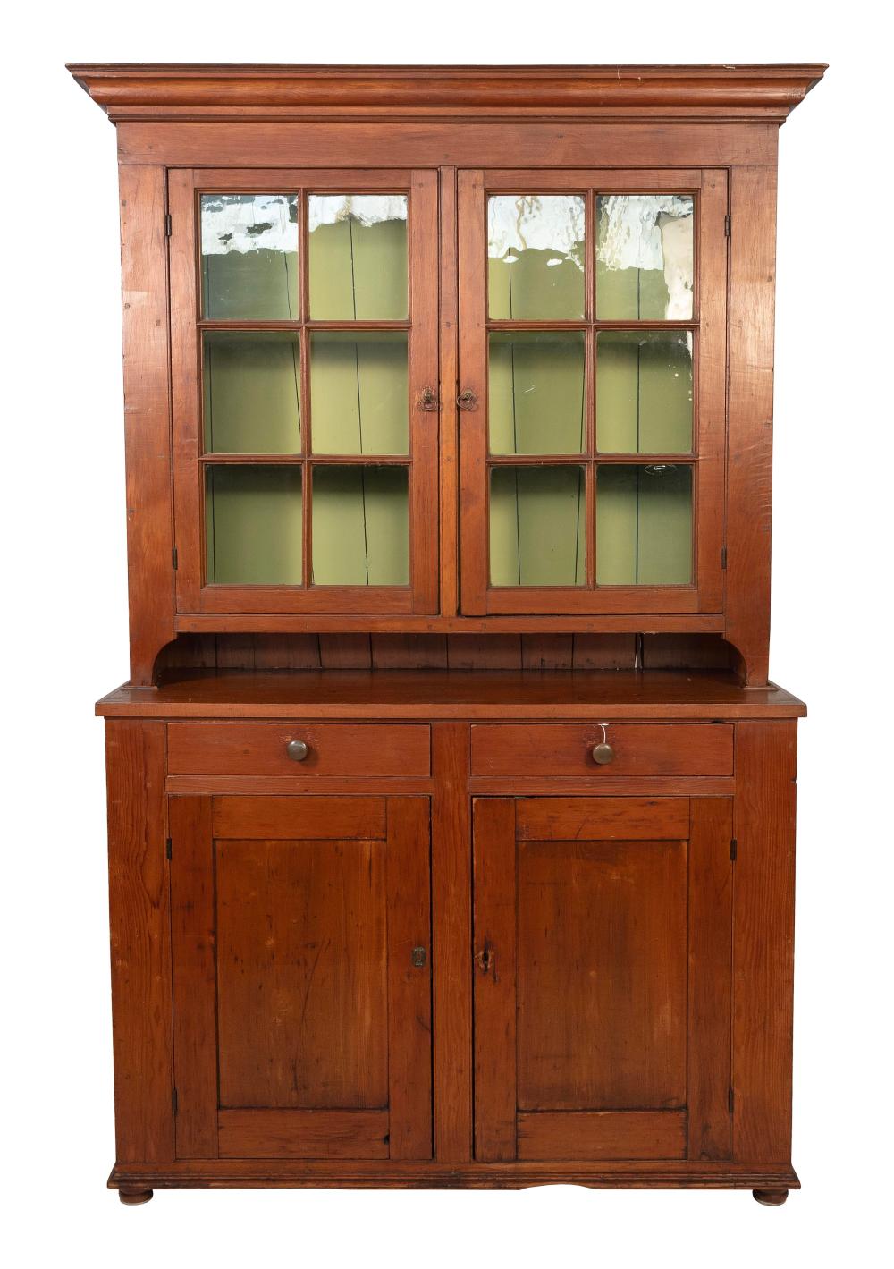 TWO-PART HUTCH CUPBOARD MID-ATLANTIC,