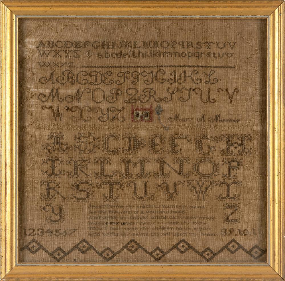 NEEDLEWORK SAMPLER CIRCA 1835 16 5  30b56b