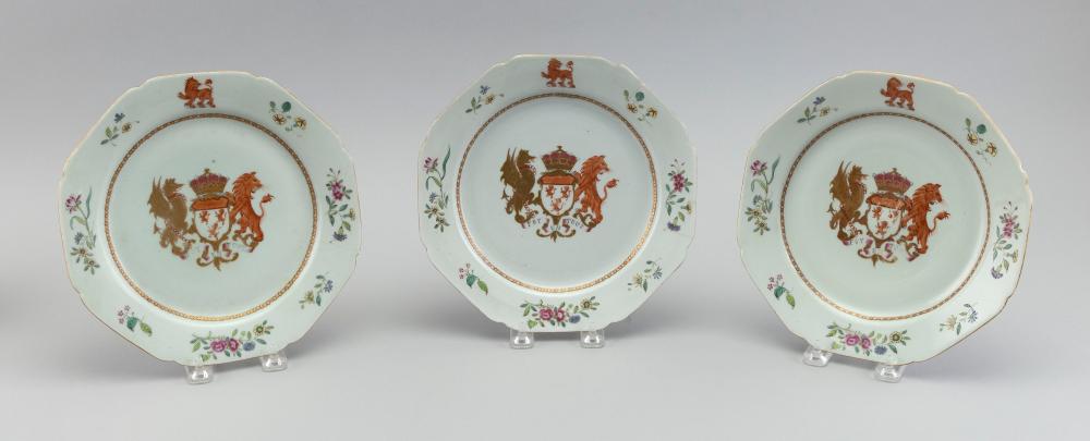 SET OF THREE CHINESE EXPORT ARMORIAL