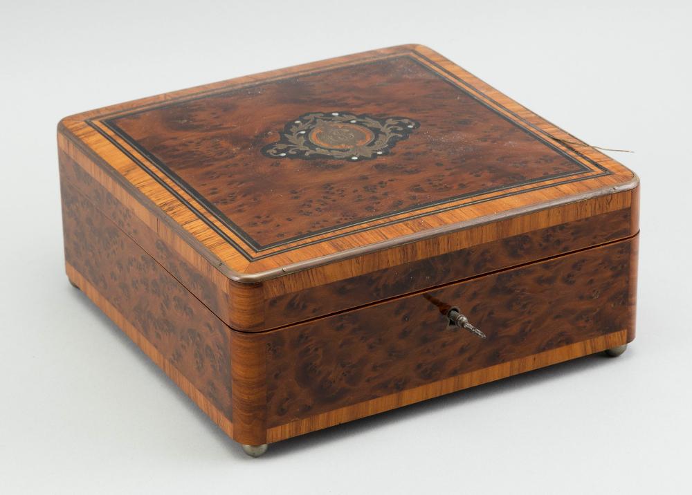 BURLWOOD DRESSER BOX 19TH CENTURY