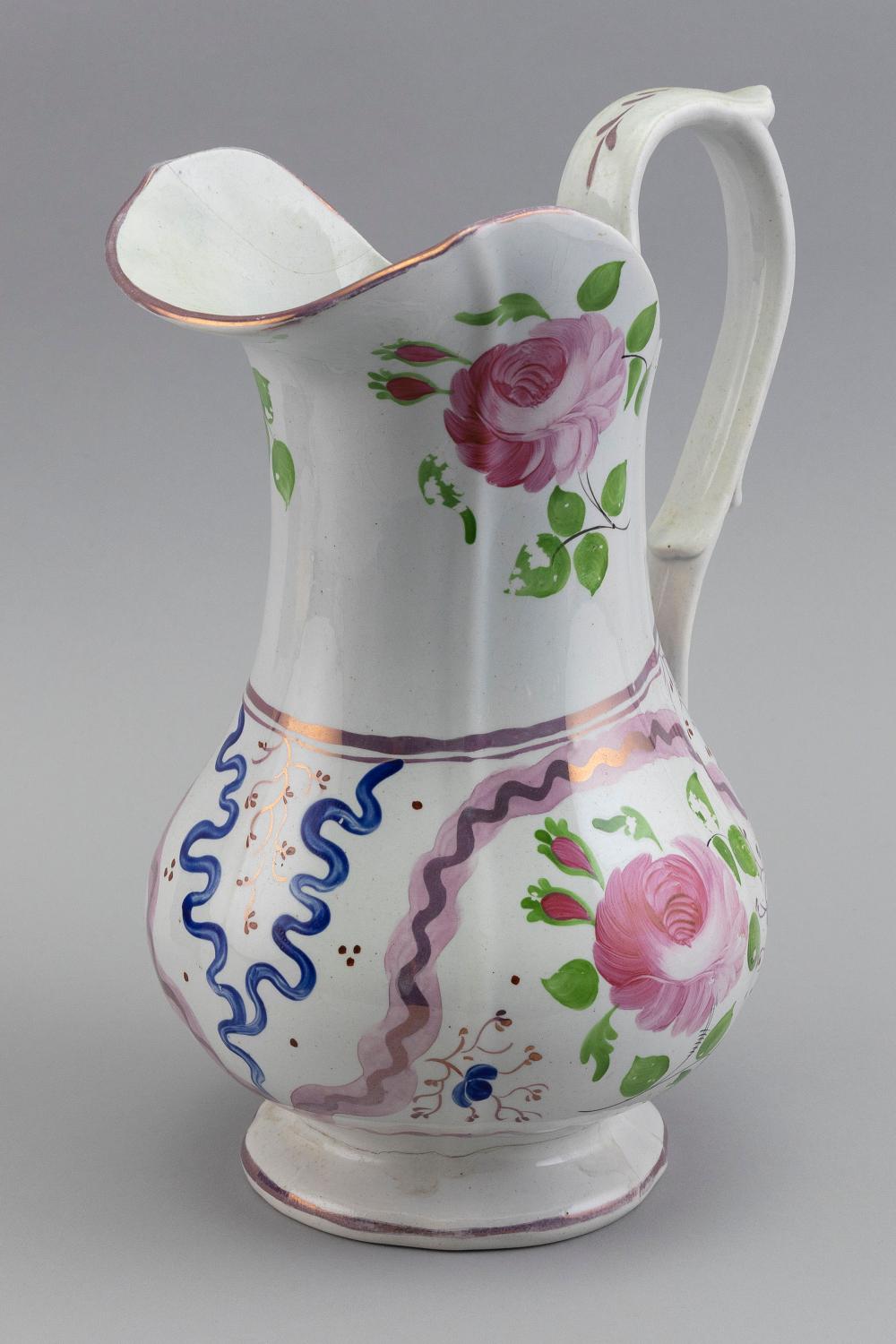 PINK LUSTRE WASH PITCHER ENGLAND,