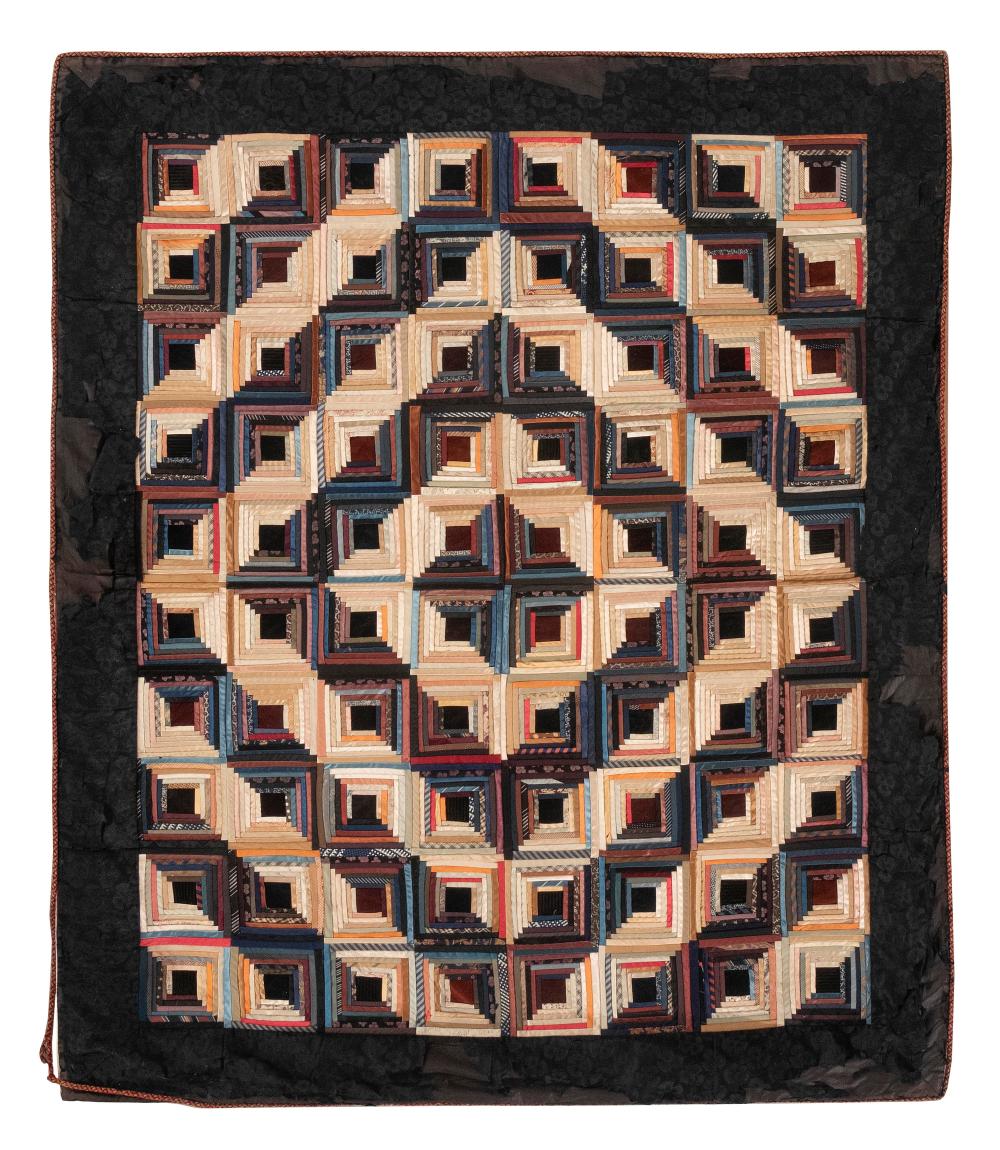 LOG CABIN QUILT LATE 19TH CENTURY 30b5d5