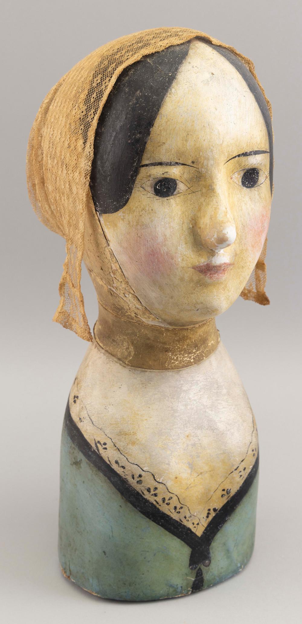 PAPIER-MÂCHÉ MILLINERY HEAD FORM