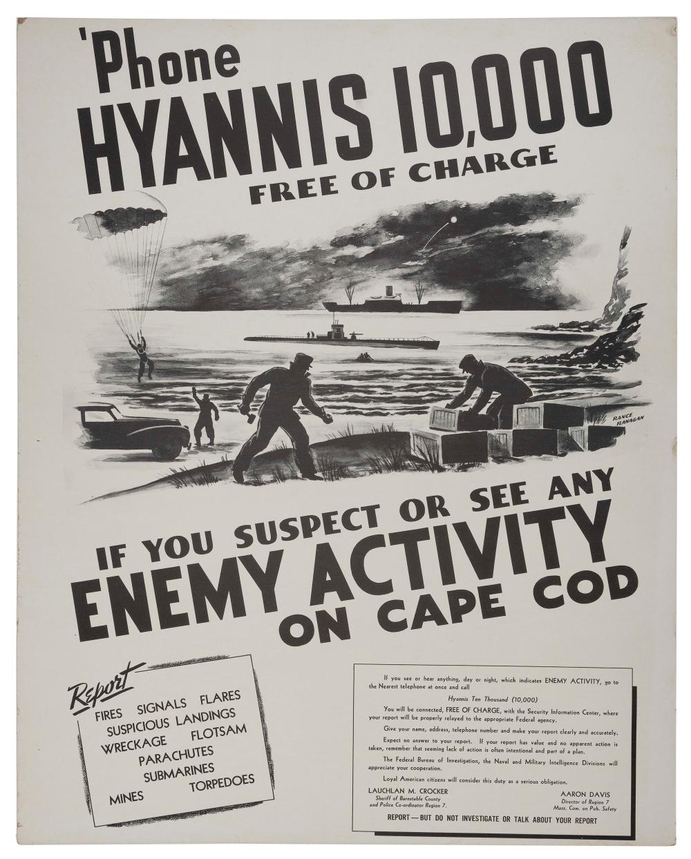 CAPE COD WWII-ERA POSTER CIRCA 1940